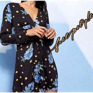 Free People Women's Dresses Date Night‎ Mini Dress Moonlight Combo Size S Small